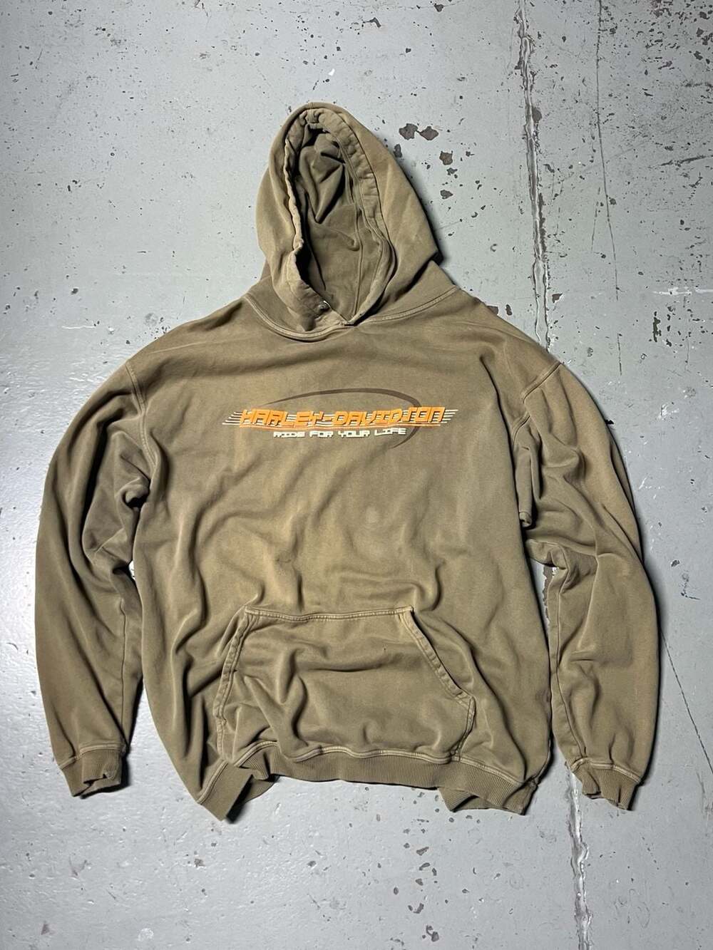 Harley-Davidson Bloomington Indiana Vintage Brown Grunge Wash Hoodie